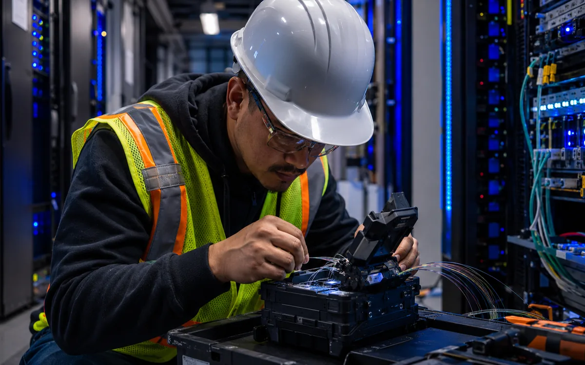 Fiber optic fusion splicing and testing